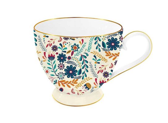 Kubek na nóżce Ville 400 ml kwiaty wielokolorowy