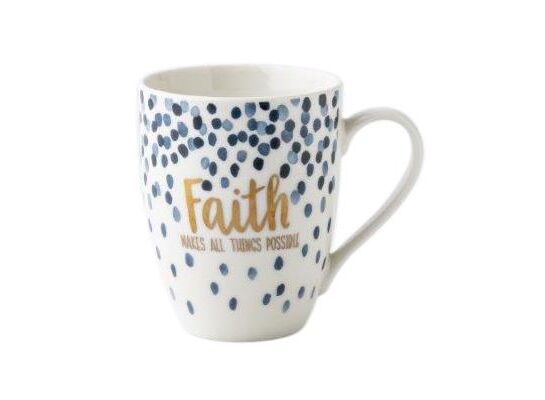 Kubek Mare Faith 340 ml niebieskie kropki biały