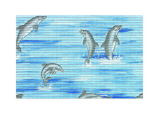 Mata piankowa dolphin 50 x 80 cm niebieska