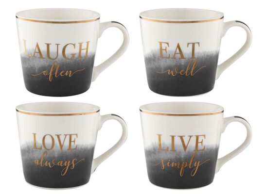 Kubek Lisa Black 400 ml mix wzorów biało-czarny