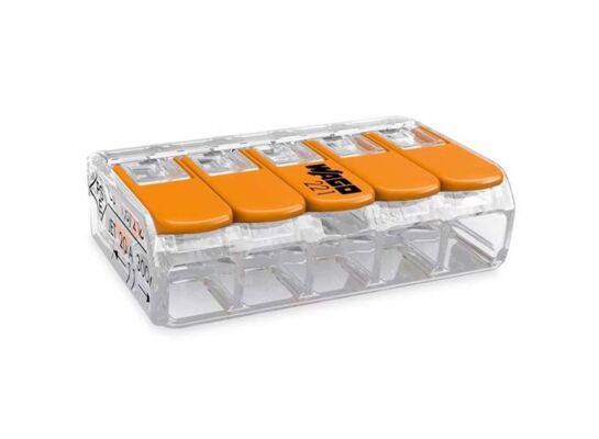 Złączka WAGO max 4 mm2 z dźwigniami 5 krotna 5 sztuk