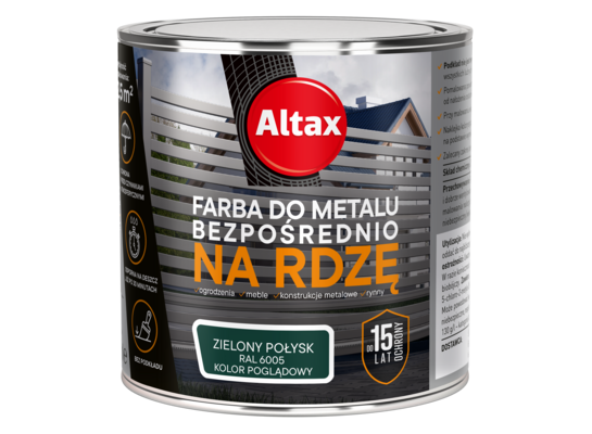 Farba do metalu 250 ml zielony połysk Altax