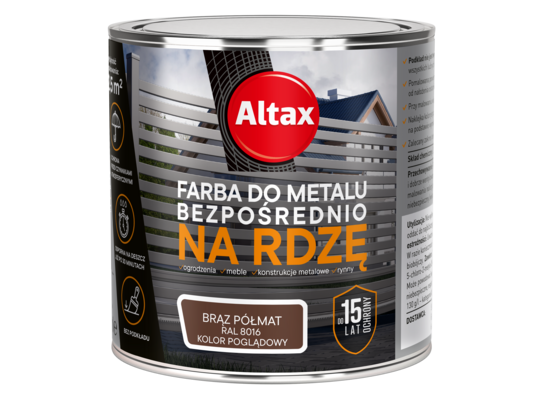 Farba do metalu 250 ml brąz półmat Altax