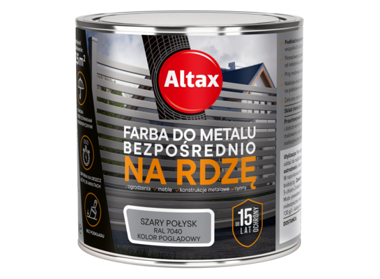 Farba do metalu 250 ml szary połysk Altax