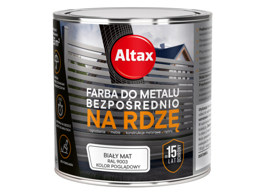Farba do metalu 250 ml biały mat Altax