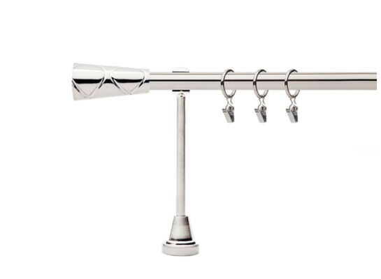 Karnisz pojedynczy metalowy Daco 300 cm 19 mm srebrny