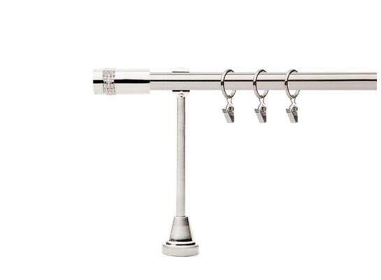 Karnisz pojedynczy metalowy Cylinder D. 19 mm 240 cm srebrny