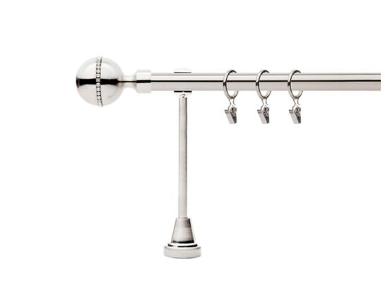 Karnisz pojedynczy metalowy Corso Diam 300 cm 19 mm srebrny