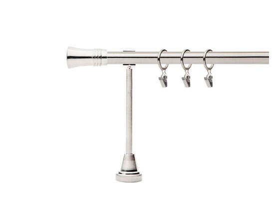 Karnisz pojedynczy metalowy Cylinder 19 mm 240 cm srebrny