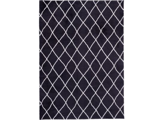Dywan Loren Print 120 x 170 cm kratka czarny