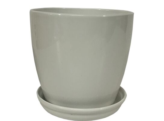 Doniczka Nova z podstawkiem 11,5 cm biały