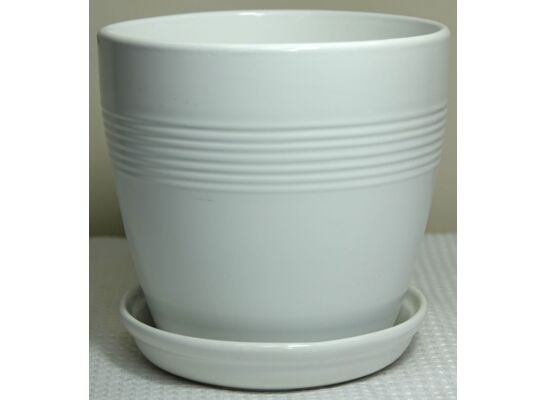 Doniczka Line z podstawkiem 13,5 cm biały