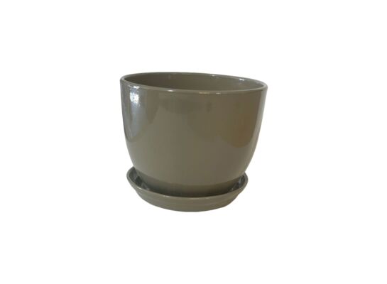 Doniczka Classic z podstawkiem 13,5 cm cappuccino beżowy