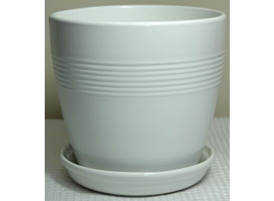 Doniczka Line z podstawkiem 11 cm biały