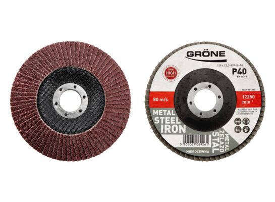 Ściernica lamelowa P40 125 x 22,3 mm aluminium brąz Gröne