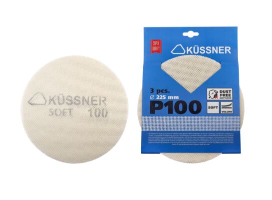 Siatka ścierna SOFT rzep 225 mm P100 3 sztuki