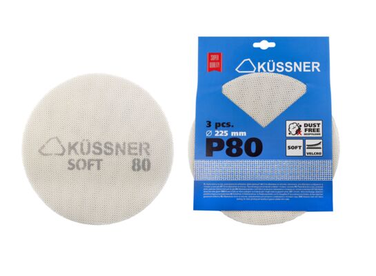 Siatka ścierna SOFT rzep 225 mm P80 3 sztuki