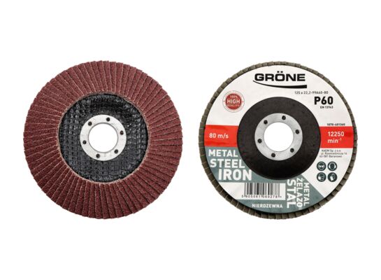 Ściernica lamelowa P60 125 x 22,3 mm aluminium brąz Gröne