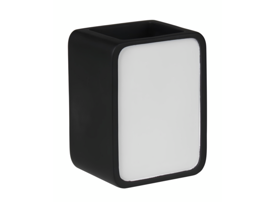 Kubek na szczoteczki Classy 7 x 5,5 x 9,5 cm biało-czarny