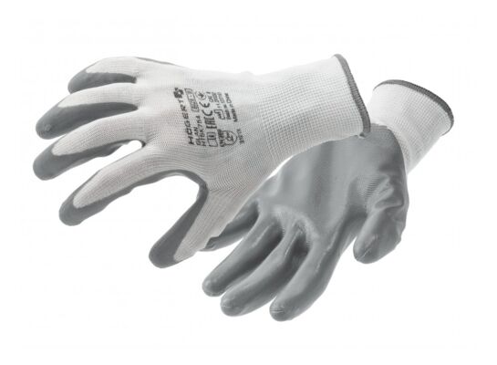 Rękawice ochronne powlekane nitrylem białe 9 GLAN