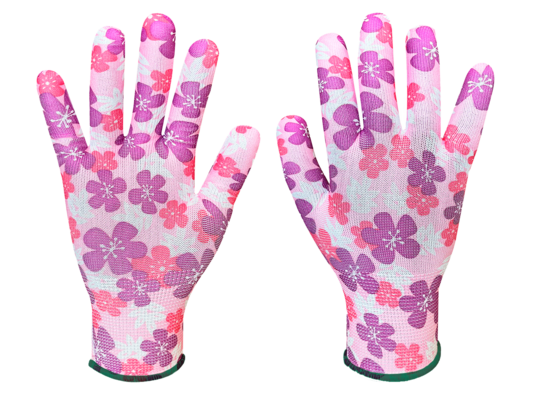 Rękawice ogrodowe poliester wzór kwiatki 8