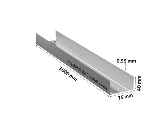 Profil UW 75 x 40 x 0,55 x 4000 mm