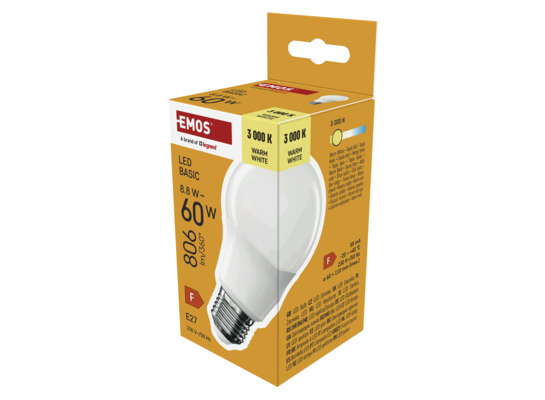 Żarówka LED basic A60 8,8 W 60 W 806 lm E27 ww