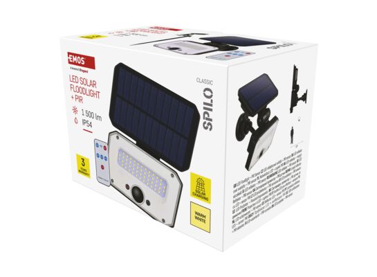 Naświetlacz LED garden spilo solarny z pir 1500 lm ciepła biel