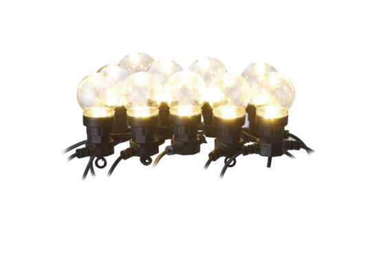 Girlanda łańcuch party 10 x 5 LED przeźroczyste 5 m ciepła biel IP44