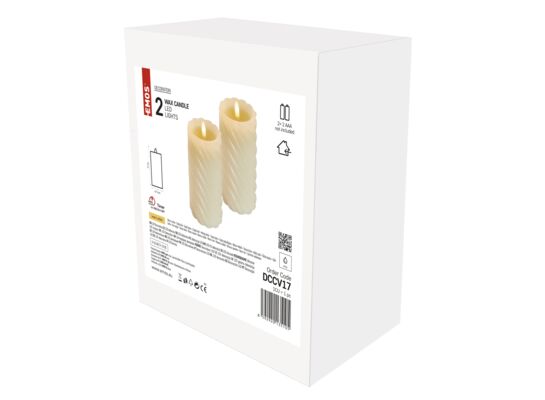 Świece woskowe 17 cm 2 x AAA ciepła biel IP20 2 sztuki timer