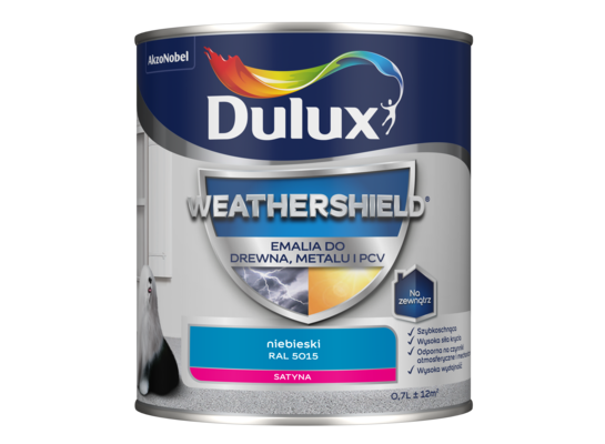 Emalia Weathershield do drewna, metalu i PCV niebieski RAL 5015 Dulux