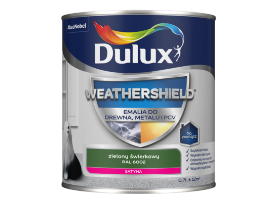 Emalia Weathershield do drewna, metalu i PCV zielony świerkowy RAL 6002 Dulux