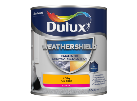 Emalia Weathershield do drewna, metalu i PCV żółty RAL 1003 Dulux