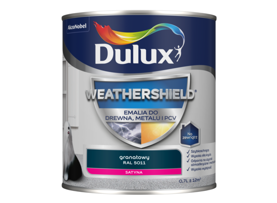 Emalia Weathershield do drewna, metalu i PCV granatowy RAL 5011 Dulux