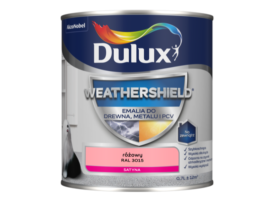 Emalia Weathershield do drewna, metalu i PCV różowy RAL 3015 Dulux