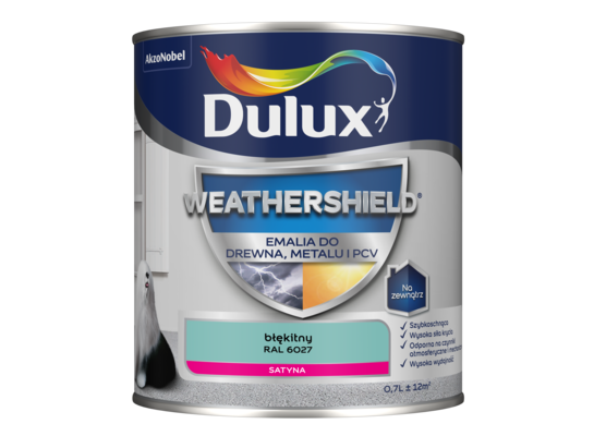 Emalia Weathershield do drewna, metalu i PCV błękitny RAL 6027 Dulux