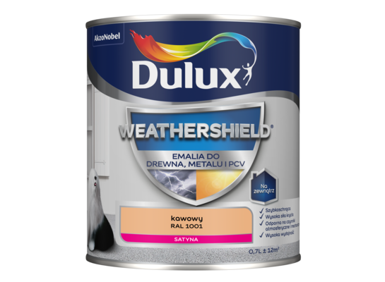 Emalia Weathershield do drewna, metalu i PCV kawowy RAL 1001 Dulux