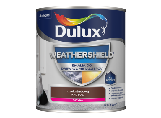Emalia Weathershield do drewna, metalu i PCV czekoladowy RAL 8017 Dulux