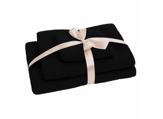 Komplet ręczników April czarny 3 sztuki EUROFIRANY