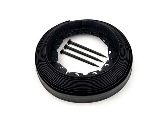 Obrzeże trawnikowe 10 m czarne 20 szpilek