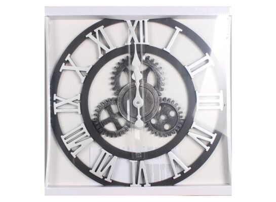 Zegar ścienny Nero 2 58 x 4 cm czarno-srebrny