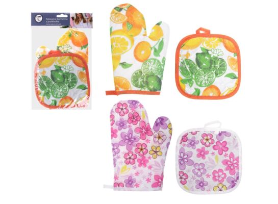 Rękawica kuchenna z podkładką mix kolorów