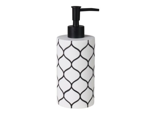 Dozownik Net 7 x 7 x 19 cm 370 ml czarno-biały