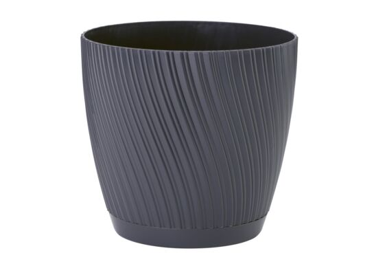 Doniczka Mika z podstawką 19 cm antracytowy