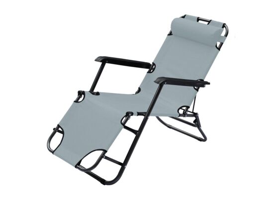 Fotel wielopozycyjny Level z zagłówkiem szary Enero Camp