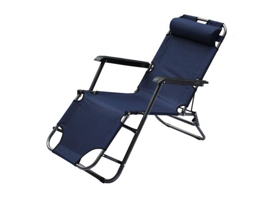 Fotel wielopozycyjny Level z zagłówkiem granatowy Enero Camp