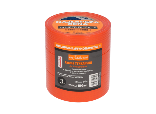 Taśma tynkarska dla Wykonawców 48 mm x 50 m 3 sztuki