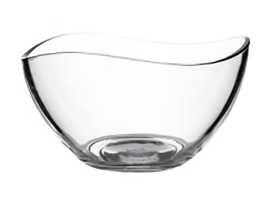 Salaterka szklana falowana średnica 21 cm transparentny