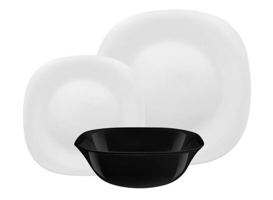 Zestaw obiadowy Velvet dla 6 osób czarno-biały