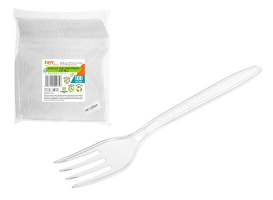 Widelce Simple Solution wielokrotnego użytku 100 sztuk transparentny